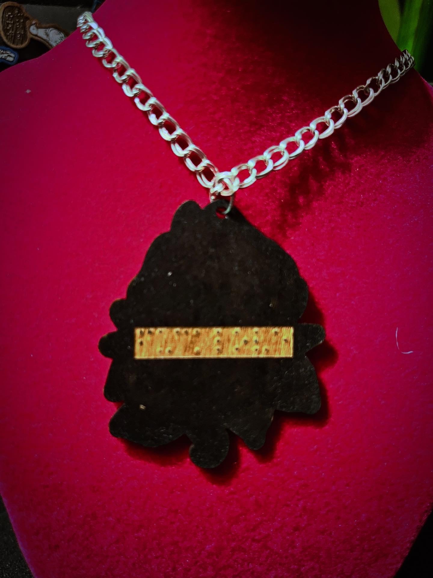 Traditional tattoo snake & rose necklace