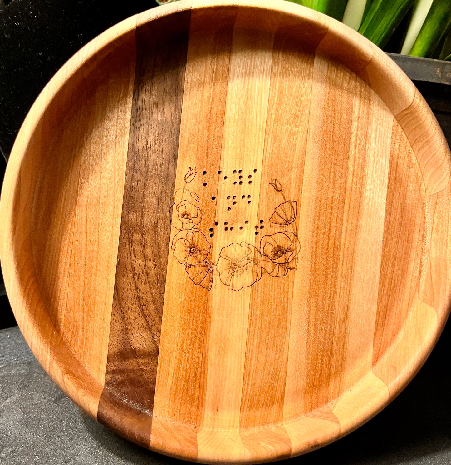 Hand turned hardwood tray