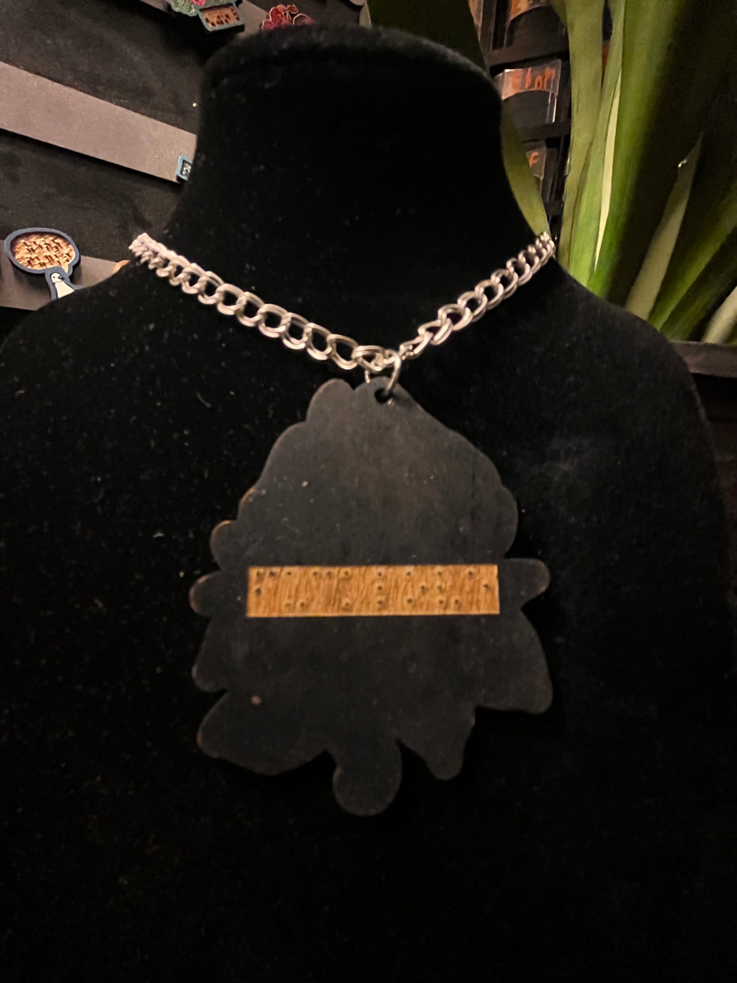 Traditional tattoo snake & rose necklace