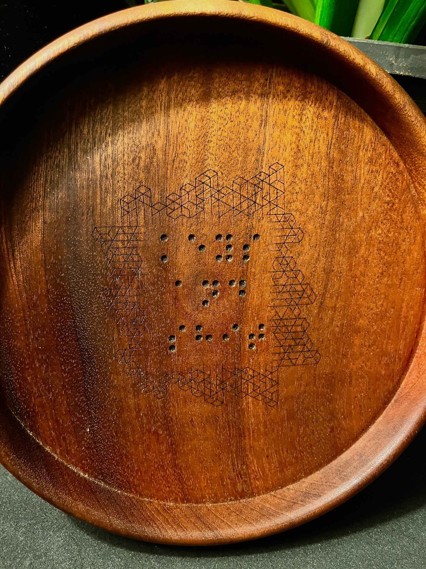 Hand turned hardwood tray