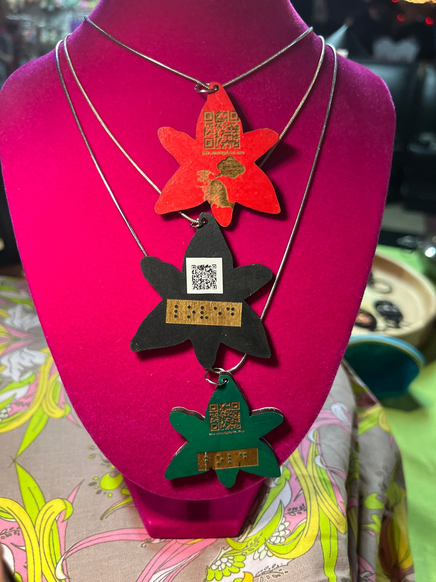 Lilly necklace Braille on the back